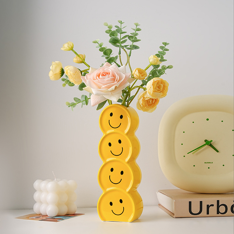 Creative smiley face vase