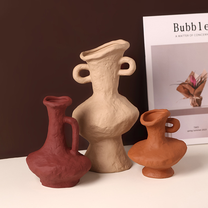 Wabi-sabi style home ceramic vase