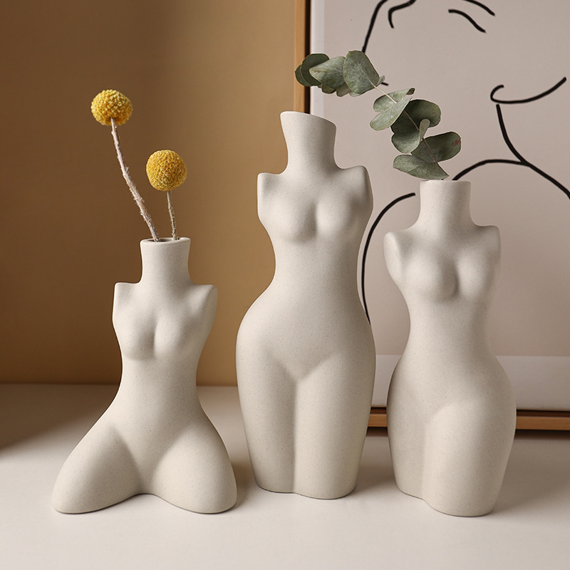 Human body art vase