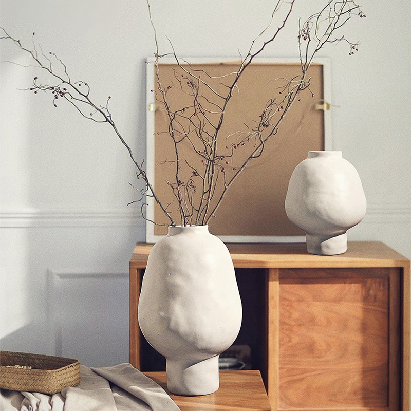 Vintage ceramic wabi-sabi style vase