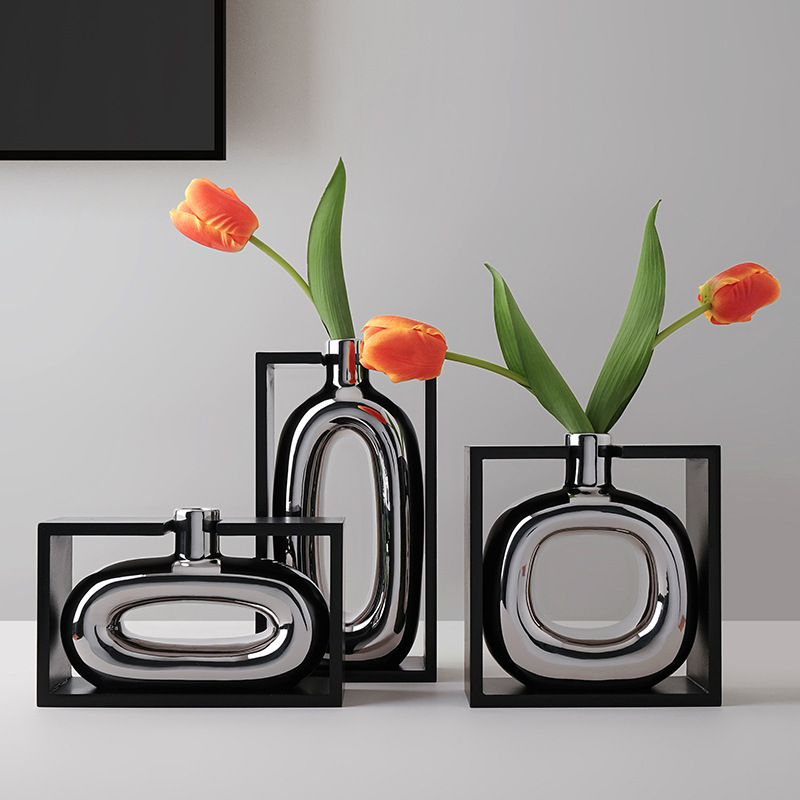 Modern geometric art ceramic vase