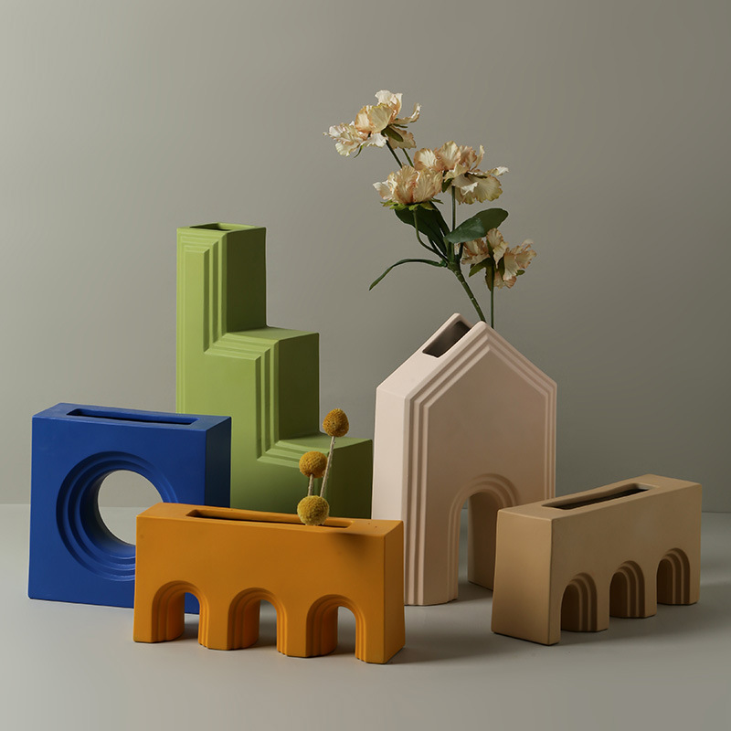 European style geometric art vase