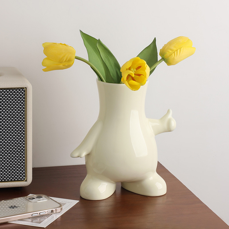 Human shaped decorative ceramic vase