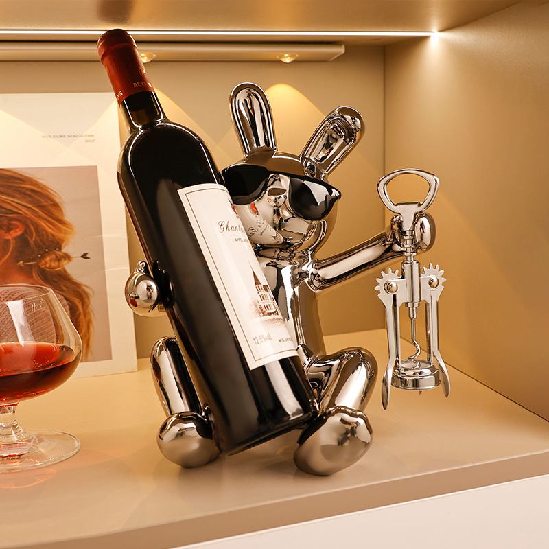 Rabbit wine rack wine cabinet decoration