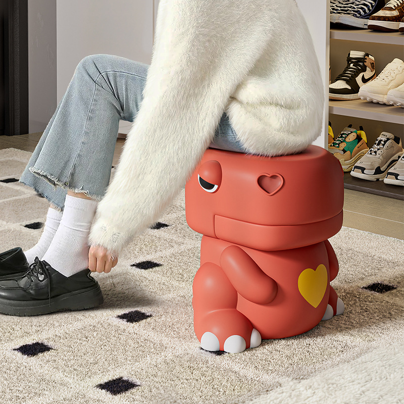 Creative dinosaur shoe changing stool