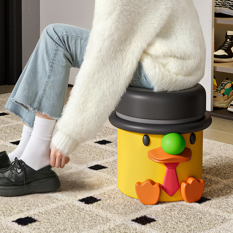 Cute duck shoe changing stool